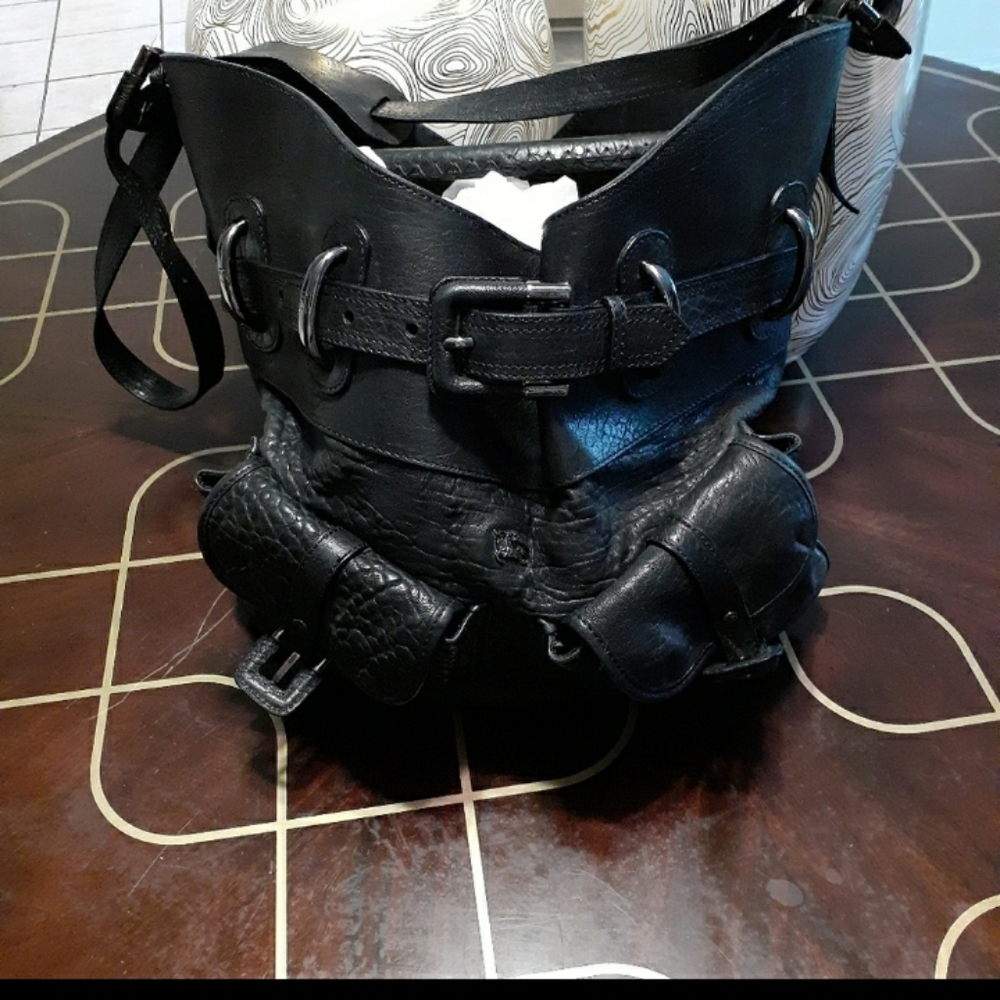 AUTHENTIC black leather burberry bag